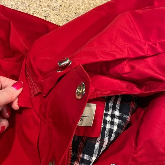 NWT FOG by London Fog Red Jacket Removable Hood Large FLAWS - Picture 14 of 15